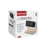 Promate Lumix 15W LED Alarm Clock with Wireless Charger | NeoTech ICT Hub