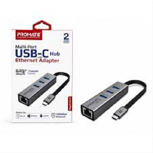 Multiport 3 Promate GIGAHUB-C Multi-Port USB-C Hub | 5Gbps USB 3.0 + Gigabit Ethernet | NeoTech ICT Hub - Image 1